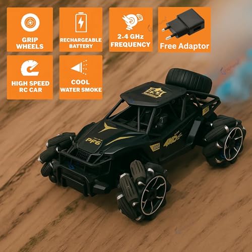 GRAPHENE RC 4WD All Terrain Remote Control Drift Car for Kids 4x4 Off Road Rock Crawler Stunt Mist Smoke Effect Toys Metal Climbing Vehicle High Speed Rechargeable Racing Truck Adult Boy Girl - Image 4