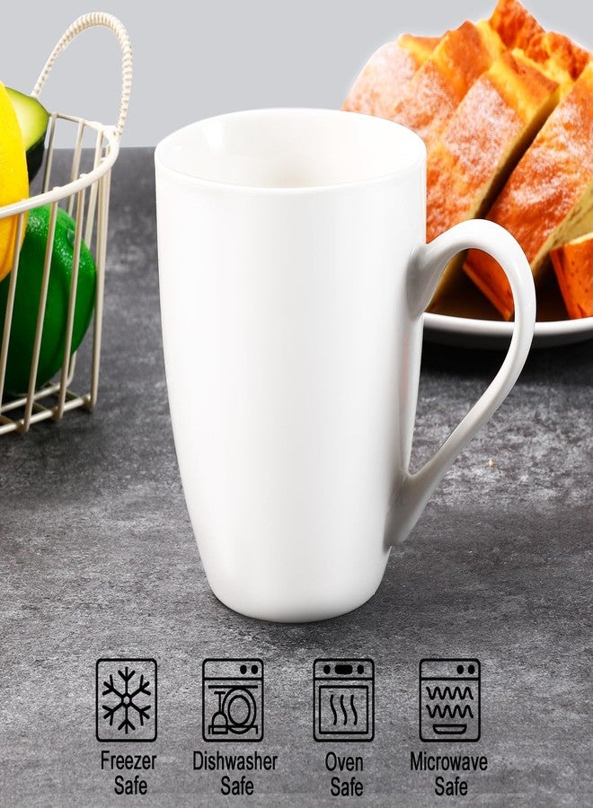 Bgtecho White Coffee Mugs Set of 4, 12 oz Ceramic Coffee Mug Porcelain Tea Cups with Handle, Tea Mugs for Latte, Hot Cocoa, Milk, Dishwasher & Microwave Safe - Image 3