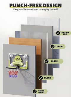 GROIC Mini Basketball Hoop Set for Kids, Basketball Hoop for Door Complete Basketball Game Accessories with 1 Balls, Basketball Peripheral Toys, Basketball Hoops for Indoor Outdoor  - Image 3