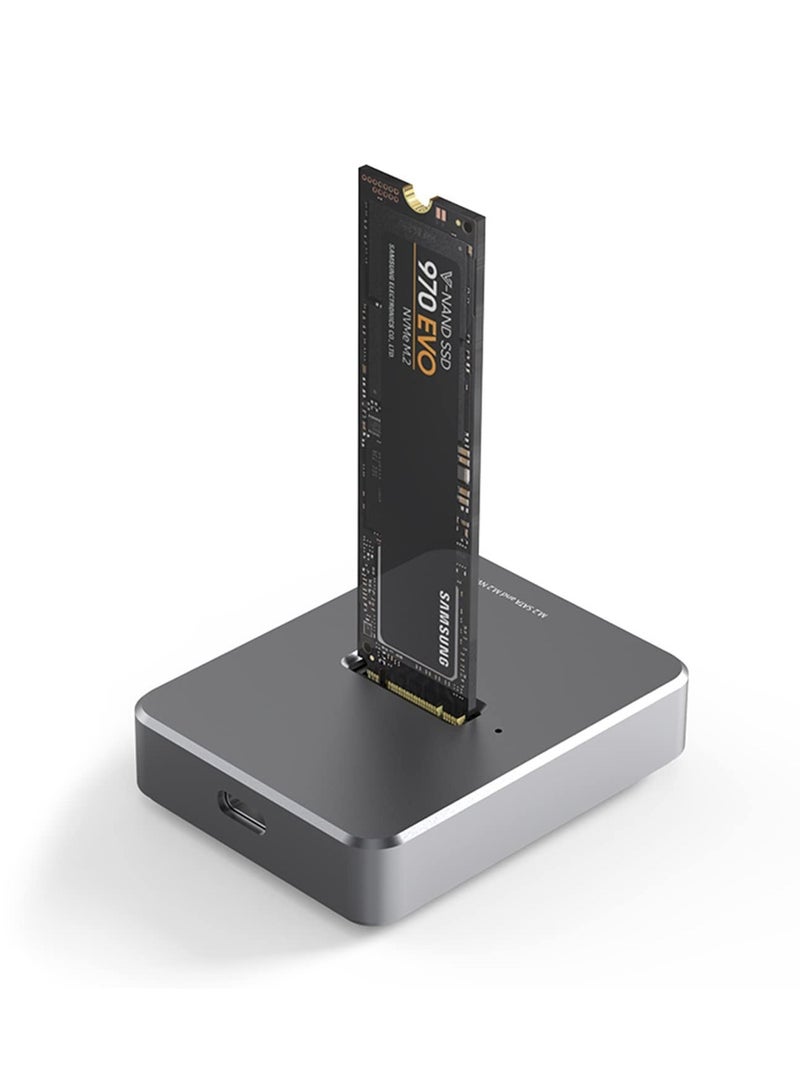 Captaintech M.2 to USB Docking Station, USB 3.1 Gen 2 10Gbps, High Speed M.2 to USB C Data Transfer External Hard Drive Enclosure, Base Case RTL9210B Chips for 2230/2242/2260/2280 SSD - Image 1