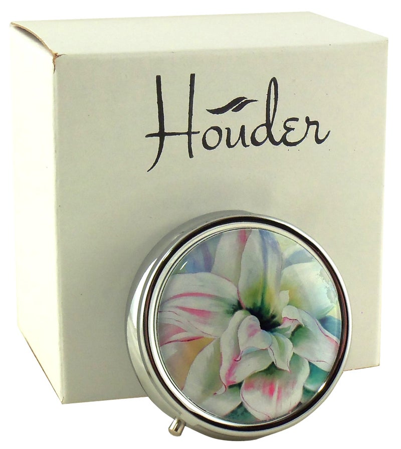 Designer Pill Box by Houder Decorative Pill Case with Gift Box Carry Your Meds in Style Lilly