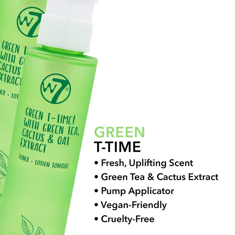 W7 Green T-Time Face Toner - Green Tea and Natural Extracts - Oil & Pore Reduction Facial Toner - Image 3