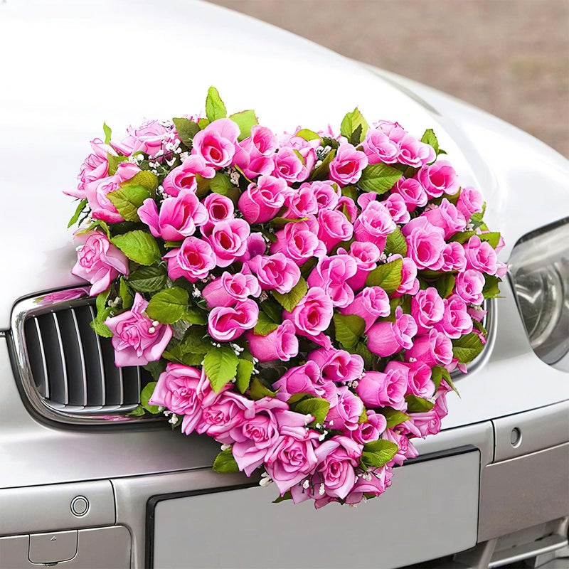 Ylapagne Floral Foam Bricks Heart-Shaped Flower Foam Floristry Wedding Car Floral Mud Decoration Plate with Suction Cup DIY Flower Arrangement for Wedding Flowers Bouquet(20x20cm) - Image 2