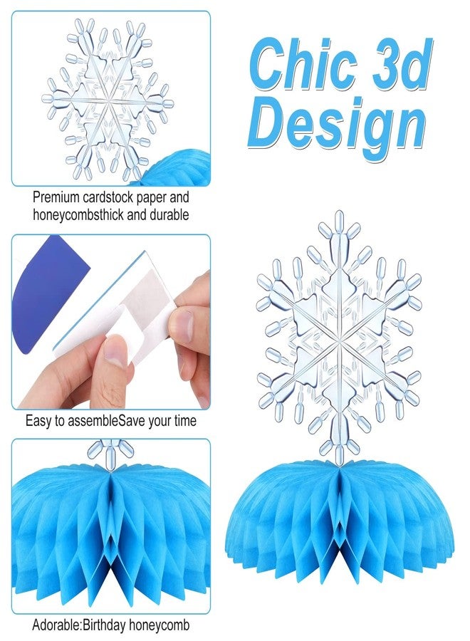 Frozen Party Snowflake Decorations, Winter Wonderland Decorations, Snowflake Honeycomb Table Centerpieces, Thanksgiving Christmas Birthday Party Decorations, Party Supplies 8 Pieces - Image 3