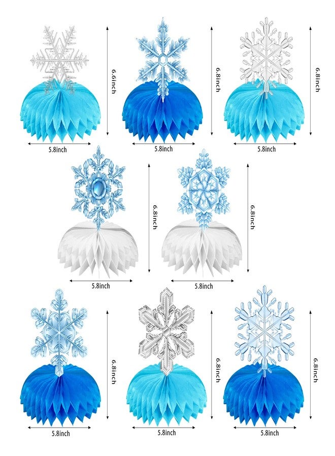 Frozen Party Snowflake Decorations, Winter Wonderland Decorations, Snowflake Honeycomb Table Centerpieces, Thanksgiving Christmas Birthday Party Decorations, Party Supplies 8 Pieces - Image 2