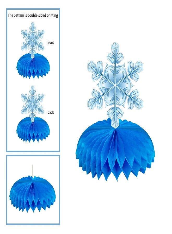 Frozen Party Snowflake Decorations, Winter Wonderland Decorations, Snowflake Honeycomb Table Centerpieces, Thanksgiving Christmas Birthday Party Decorations, Party Supplies 8 Pieces - Image 5