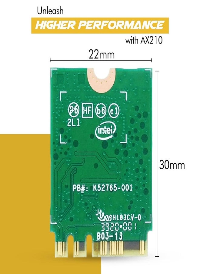 HighZer0 Electronics AX210 WiFi 6E Card | Tri-Band 2.4/5/6 GHz Wi-Fi | Up to 2.4 Gbps | M.2 WiFi Card for PC | No vPro | Supports Bluetooth 5.3 & Intel, AMD, Windows 10/11, Linux | AX210NGW - Image 2