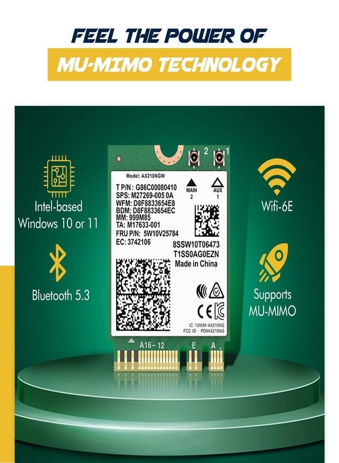 HighZer0 Electronics AX210 WiFi 6E Card | Tri-Band 2.4/5/6 GHz Wi-Fi | Up to 2.4 Gbps | M.2 WiFi Card for PC | No vPro | Supports Bluetooth 5.3 & Intel, AMD, Windows 10/11, Linux | AX210NGW - Image 4