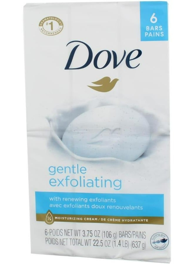 Dove Soap Gentle Exfoliating Beauty 6 Bars - Image 1