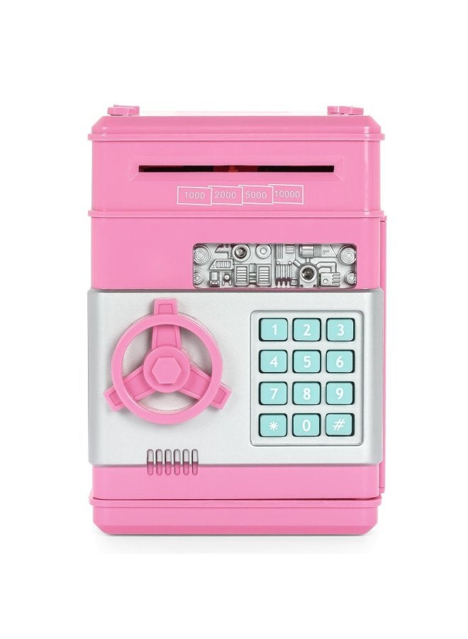 Creative Large Simulation Children's ATM Piggy Bank Small Password Safe Automatic Money Machine Change Piggy Bank-Size:Gate Blue And White