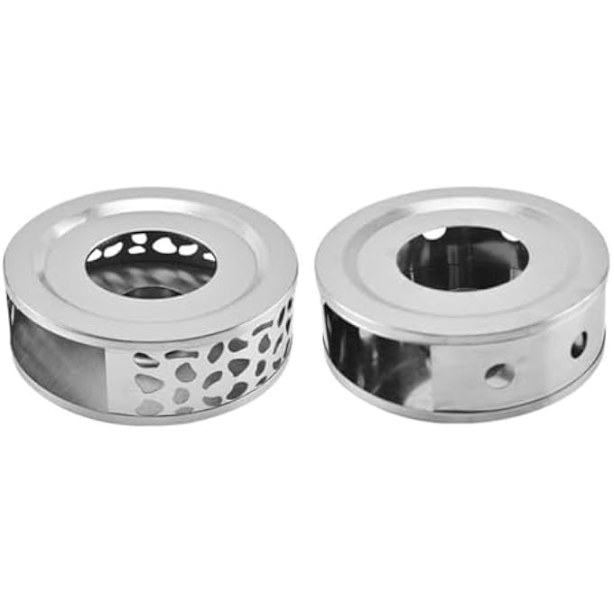 SWIUKPHE قاعدة تسخين إبريق الشاي من الفولاذ المقاوم للصدأ، مقاومة للحرارة لتسخين مشروبات الشاي، للاستخدام في المكتب والمنزل، سخان إبريق الشاي، سخان القهوة، سخان الحليب لإبريق الشاي الزجاجي - Image 4