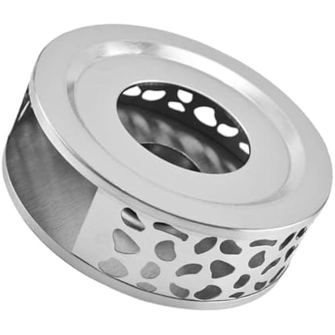 SWIUKPHE قاعدة تسخين إبريق الشاي من الفولاذ المقاوم للصدأ، مقاومة للحرارة لتسخين مشروبات الشاي، للاستخدام في المكتب والمنزل، سخان إبريق الشاي، سخان القهوة، سخان الحليب لإبريق الشاي الزجاجي - Image 5