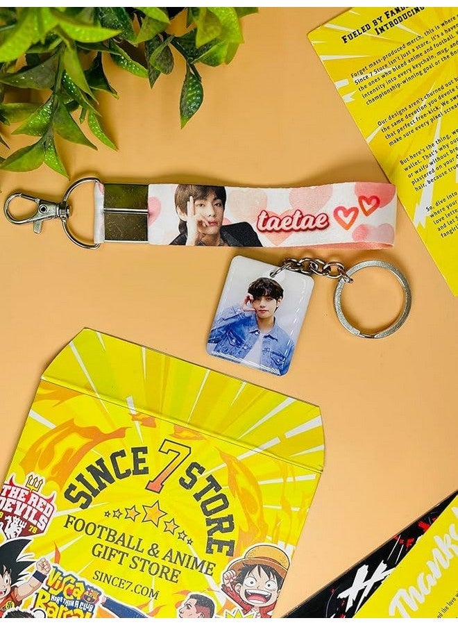 SINCE 7 STORE SINCE 7 STORE Metal BTS Kim Taehyung Giftbox Includes 3 Products: Mug, Double Sided Keychain, Key-Tag- Gift For BTS Fans- The Ultimate Fan Collection (V),Multicolor - Image 3