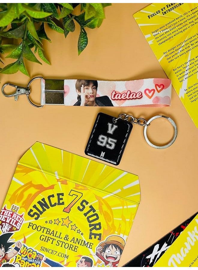 SINCE 7 STORE SINCE 7 STORE Metal BTS Kim Taehyung Giftbox Includes 3 Products: Mug, Double Sided Keychain, Key-Tag- Gift For BTS Fans- The Ultimate Fan Collection (V),Multicolor - Image 4