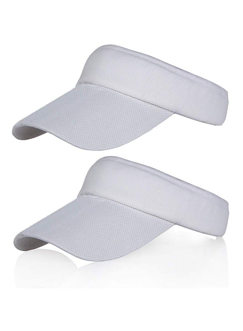 Y&D White Sun Visors for Women and Girls, Long Brim Thicker Sweatband Adjustable Hat Golf Cycling Fishing Tennis Running Jogging Other Sports  - Image 1