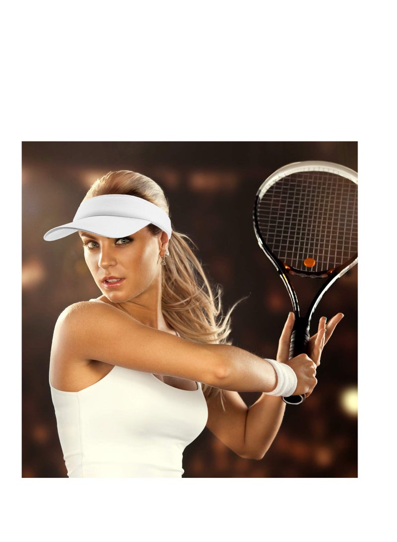 Y&D White Sun Visors for Women and Girls, Long Brim Thicker Sweatband Adjustable Hat Golf Cycling Fishing Tennis Running Jogging Other Sports  - Image 2