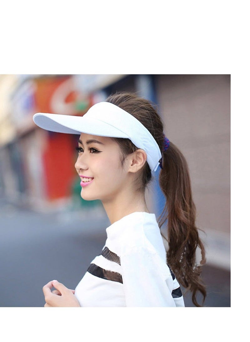 Y&D White Sun Visors for Women and Girls, Long Brim Thicker Sweatband Adjustable Hat Golf Cycling Fishing Tennis Running Jogging Other Sports  - Image 5