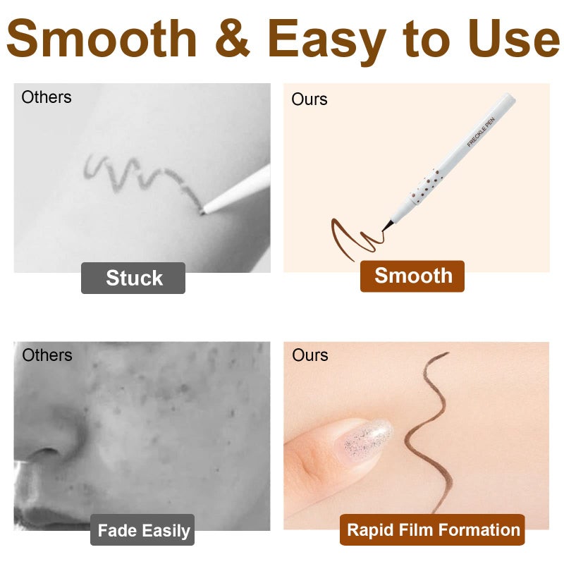 Rosarden Freckle Pen, Freckle Makeup Pen for Face, Waterproof Long Lasting Quick Dry Faux Freckles, Soft Artificial Freckles Makeup Face Decoration, Create Natural Sunkissed Skin (Chestnut) - Image 2