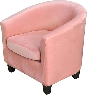 MIFXIN MIFXIN 2 Pieces Velvet Tub Chair Covers with Cushion Cover Stretch Soft Removable Tub Chair Slipcovers Armchair Sofa  - Image 1