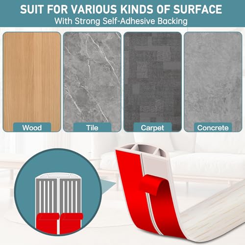 LSGCQ Floor Cord Cover Self Adhesive Cord Hider Floor Extension Cord Covers for Floor Power Cord Protector Cable Management Prevent Cable Trips Cable Cavity 0.47" W x 0.27" H (Beige Wood, 3.3Ft) - Image 4