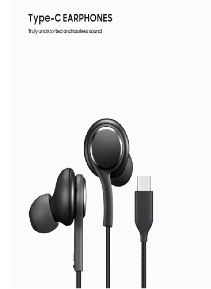 Generic Tab C Earphone Anti-cut Fabric Wire Earphone for Samsung Galaxy Devices  - Image 1