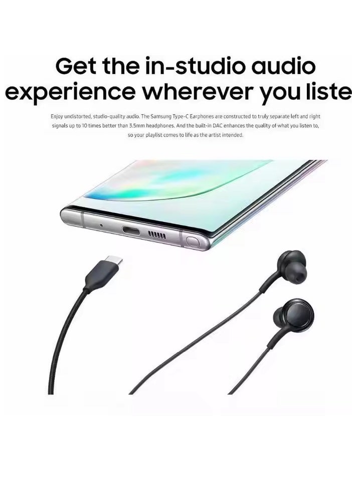 Generic Tab C Earphone Anti-cut Fabric Wire Earphone for Samsung Galaxy Devices  - Image 4