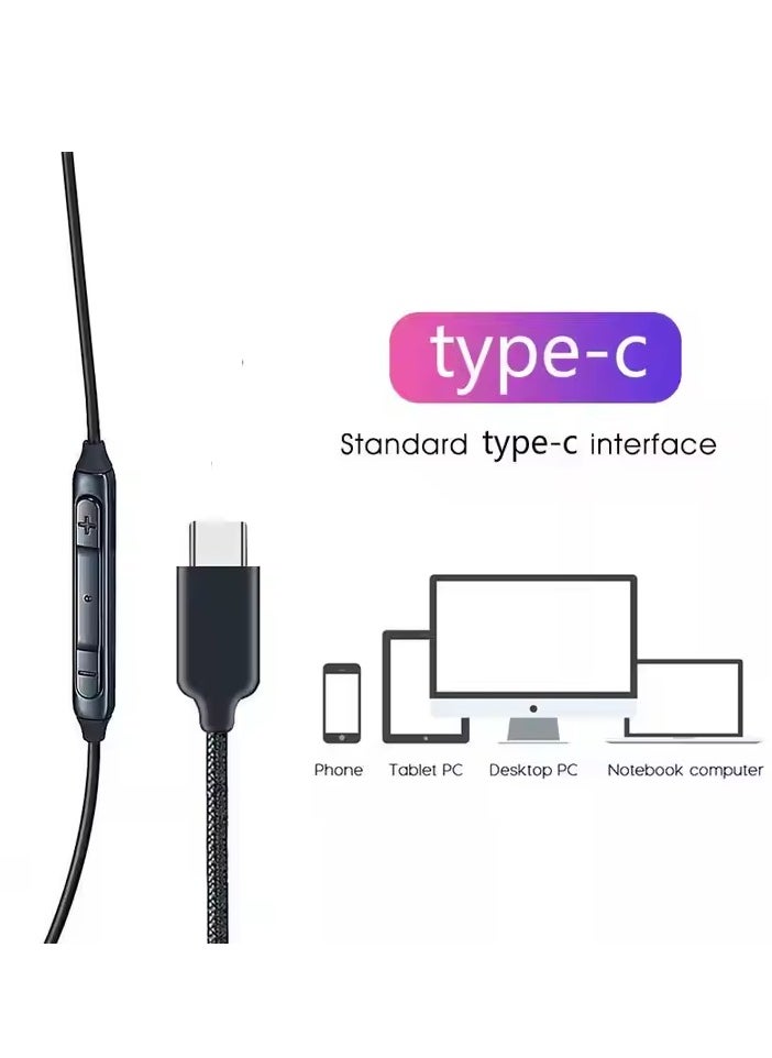Generic Tab C Earphone Anti-cut Fabric Wire Earphone for Samsung Galaxy Devices  - Image 3