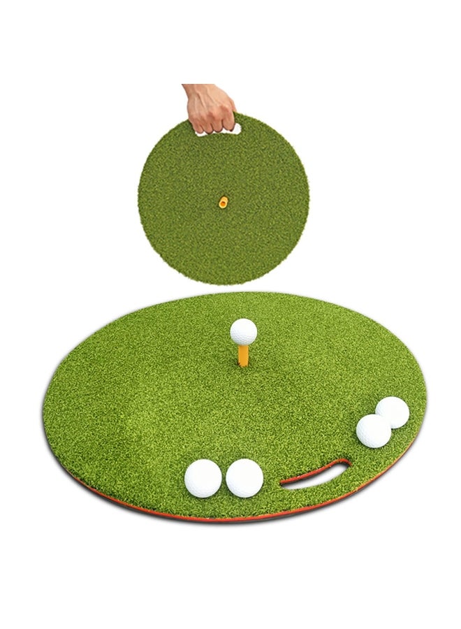 Generic Round Golf Training Mat 38cm - Rubber Base Non-Slip Turf for Indoor/Outdoor Backyard/Office Swing Practice 