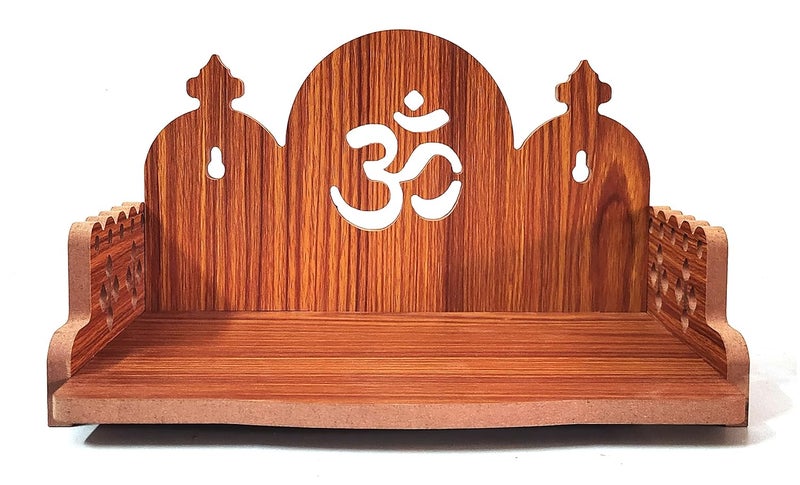 DIVOKAH Plywood Small Wooden Temple for Home Office and ShopWall Hanging TemplesinhasanPooja mandirPooja StandHindola 8 MM Plywood Thickness WDN_3G - Image 1