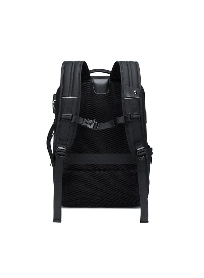 GREEN LION Chelsea Travel Backpack / Casual Travel Laptop Backpack / Fits up to 17.3" devices / Splash Proof / Anti-Theft Lock / USB-C Charging / Expandable Space / 3-Large Compartments / 150D Polyester / Chest Buckle Lock - Black - Image 3