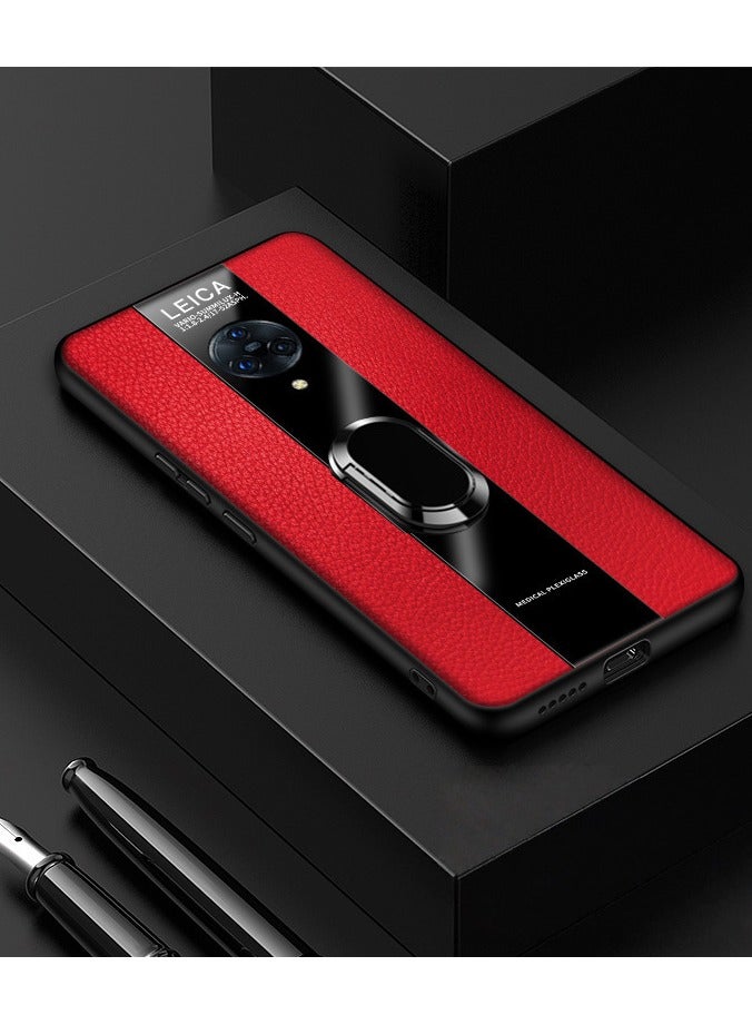 Case for VIVO Nex3, Slim PU Leather Case Shockproof Anti-Scratch Camera Protection Cover Lychee Pattern Back Magnetic Ring Bracket