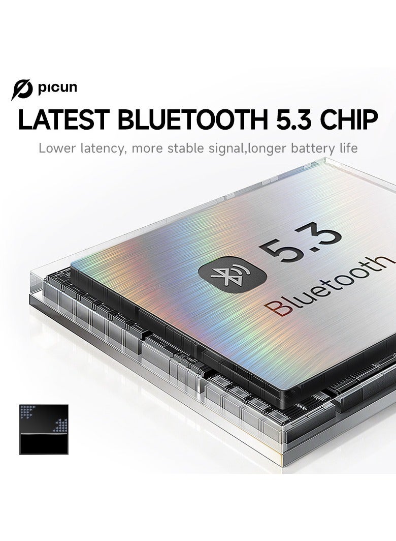 Picun B8 Wireless On-Ear Headphones Pure Bass 46H Battery Speed Charge Fast Usb Type-C Foldable Black - Image 3