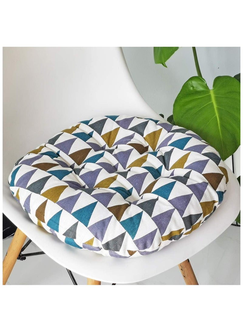 Anna Comfortable Home Office Cotton Linen Breathable Round Chair Cushion - Image 5