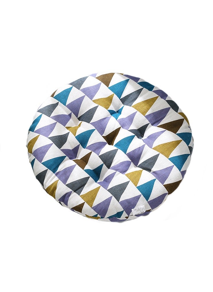 Anna Comfortable Home Office Cotton Linen Breathable Round Chair Cushion - Image 1
