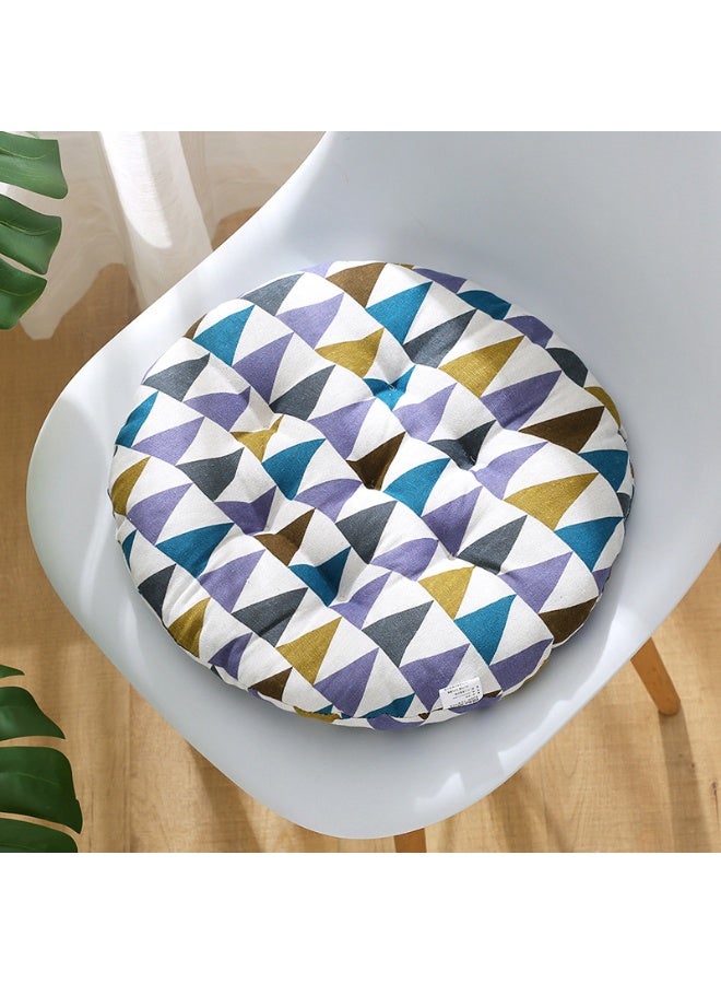 Anna Comfortable Home Office Cotton Linen Breathable Round Chair Cushion - Image 2