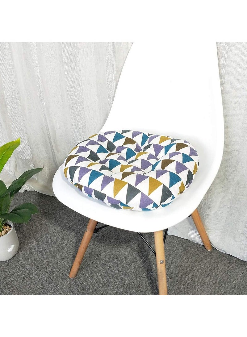 Anna Comfortable Home Office Cotton Linen Breathable Round Chair Cushion - Image 3