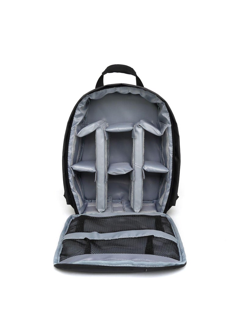 1 PCS Nylon DSLR Camera Backpack With Rain Cover Grey