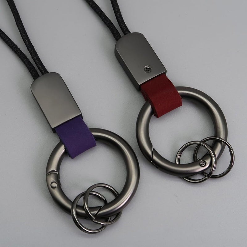Simulated Leather Keychain With And Adjustable Wrist Strap Trendy Holder For Car Keys Organization - Image 4