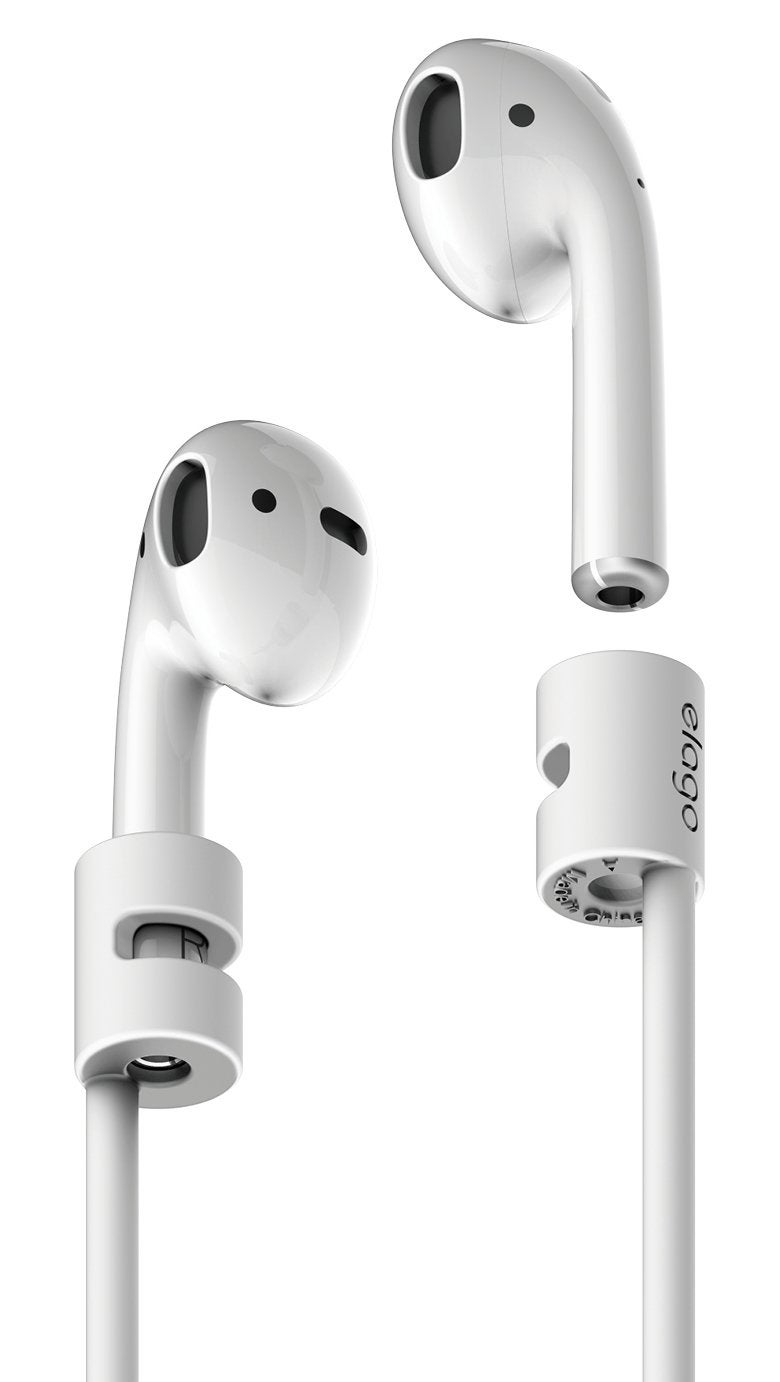 elago AirPods Strap [White] - [Compatible with Apple AirPods 1 & 2][Compact][Lightweight][Ideal Length] â€“ for Apple AirPods 1 & 2 - Image 1