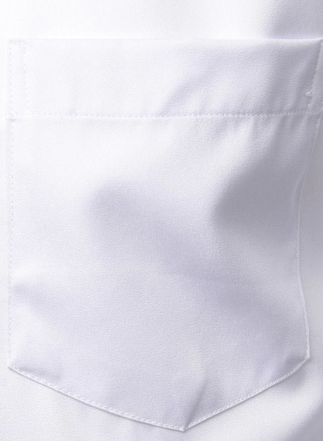 ZEROYAA Men's Business Formal Slim Fit Long Sleeve Button Up Dress Shirts with Pocket, White, S - Image 5