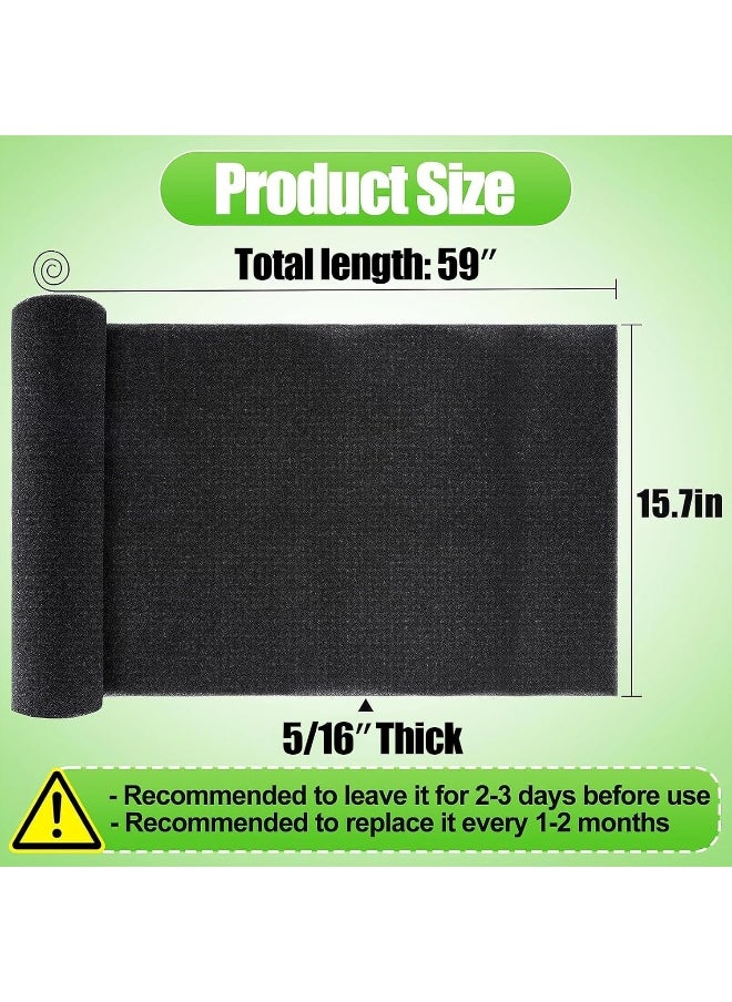 MADHOLLY - MADHOLLY 15.7" x 59" Extra Large Cuttable Air Conditioner Filters - Cut to Fit Carbon Pad Air Purifier Filters, Washable Reusable Foam Pad Pre Filter Roll for Air Filters AC Window Unit Charcoal Sheet - Image 1