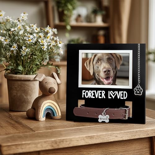 MYPAWLETS Dog/Cat Collar Memorial Frame with Paw Print Charm,Pet Loss Sympathy Gift,Pets Memorial Gift for Loss of Dog,Forever Loved Pet Keepsake Frame,Dogs Passing Away Gifts - Image 2