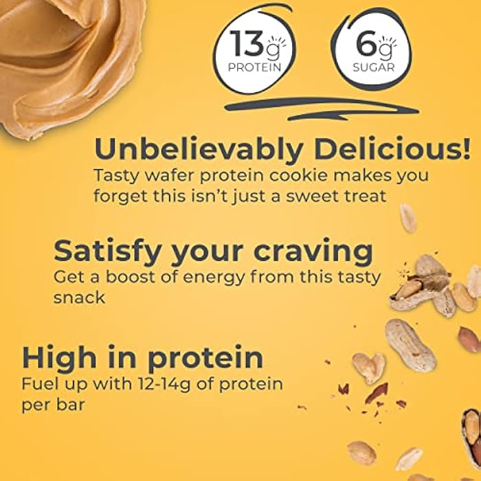 Power Crunch Protein Wafer Bars, High Protein Snacks with Delicious Taste, Peanut Butter Crème, 1.4 Ounce (12 Count) - Image 2