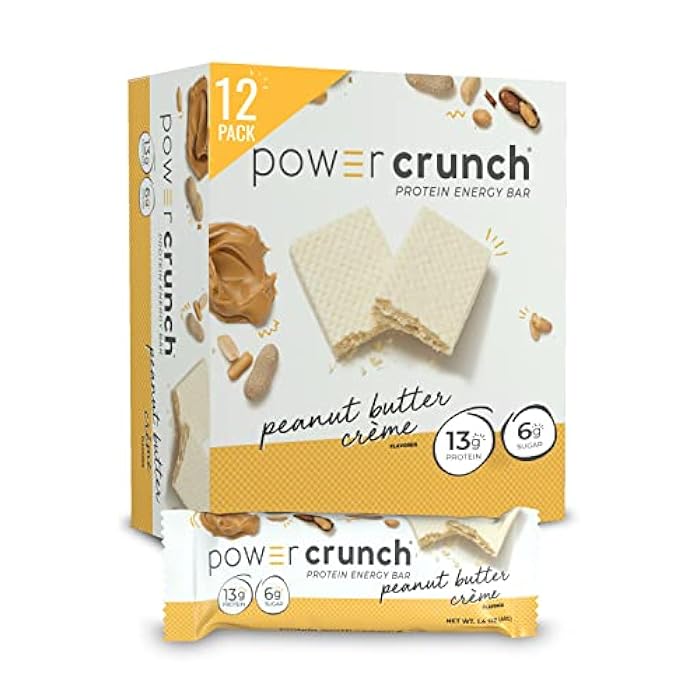 Power Crunch Protein Wafer Bars, High Protein Snacks with Delicious Taste, Peanut Butter Crème, 1.4 Ounce (12 Count) - Image 1