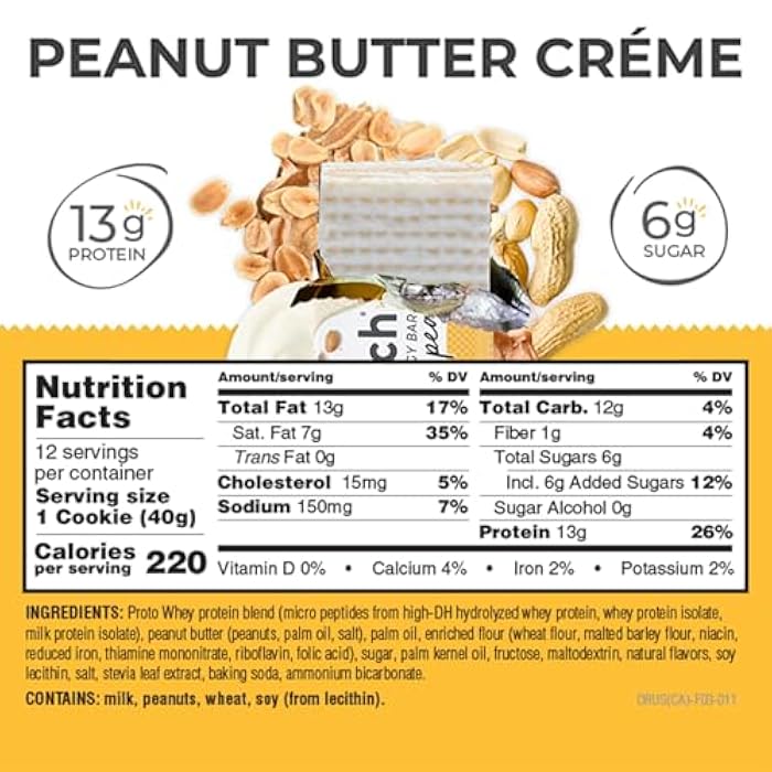 Power Crunch Protein Wafer Bars, High Protein Snacks with Delicious Taste, Peanut Butter Crème, 1.4 Ounce (12 Count) - Image 3
