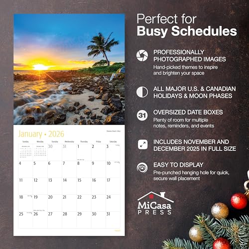 MICASA PRESS Wild & Beautiful Hawaii 2026 Wall Calendar 12 Month | 12" x 24" Open | Thick & Sturdy Paper | Holiday Gift | Tropical Island Travel Calendar 2026 - Image 5