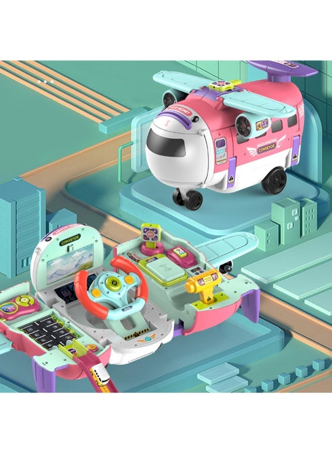 حديقة الألعاب لعبة طائرة سيارة مع عجلة قيادة وأضواء وأصوات – لعبة تعليمية للقيادة للأطفال من عمر 3 إلى 6 سنوات - Image 4