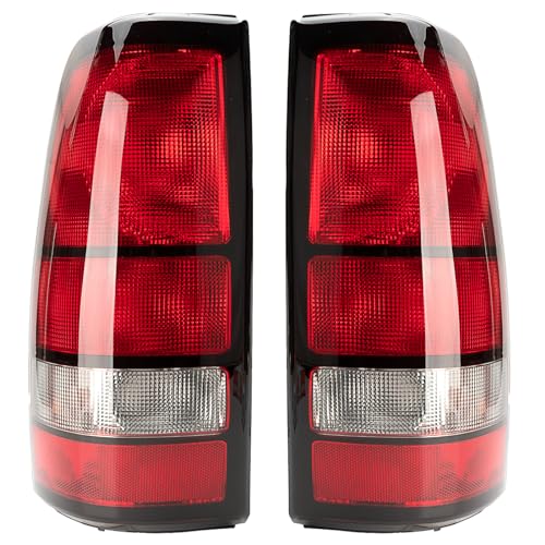 MiKaFex Tail Light Housing Compatible With 19992002 Chevy Silverado 1500 2500 3500 19992006 GMC Sierra Driver and Passenger Side Rear Brake Lamps Without BulbBlack Edge - Image 1