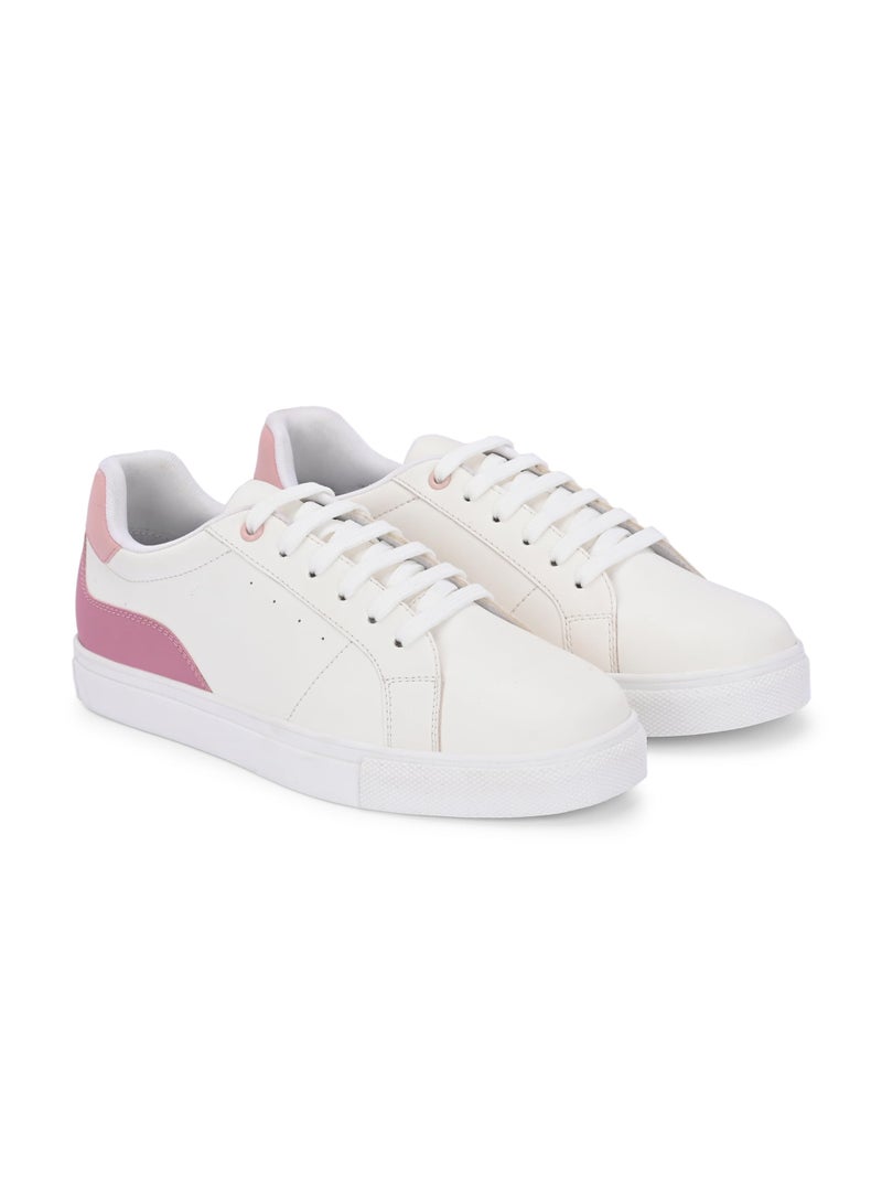 Centrino Women Casual Sneaker | Ultra Soft Cushion | Trendy & Lightweight Design | Low Top Flat Sole | Colorblock Sneakers | White Sneakers Girl Shoes 7611-20 - Image 3