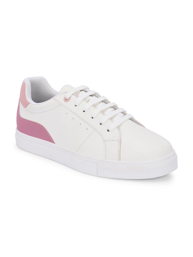 Centrino Women Casual Sneaker | Ultra Soft Cushion | Trendy & Lightweight Design | Low Top Flat Sole | Colorblock Sneakers | White Sneakers Girl Shoes 7611-20 - Image 1